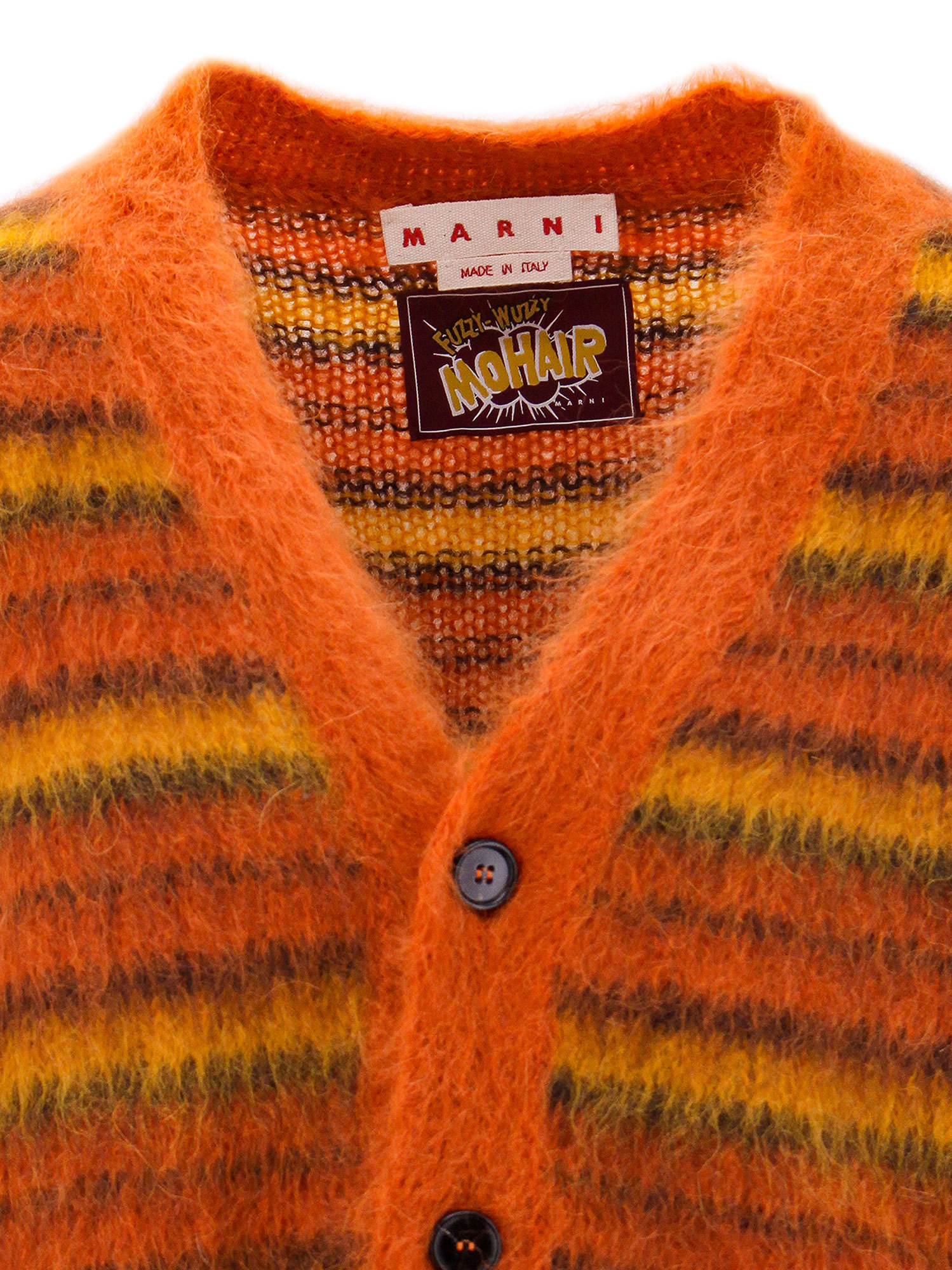 MARNI STRIPED V-NECK CARDIGAN