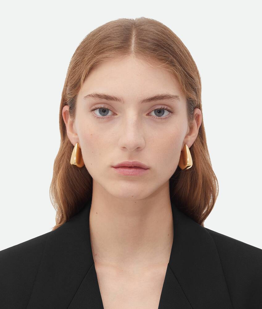 Bottega Veneta Vahuo Two-tone Fin Earrings In Gold