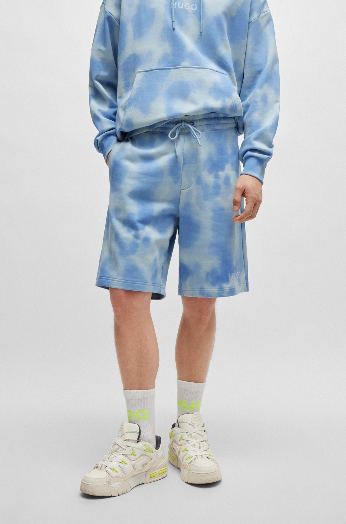 Hugo Boss Detra Cotton Shorts In Blue