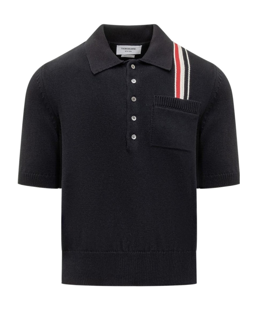 Thom Browne Rwb Polo In Black