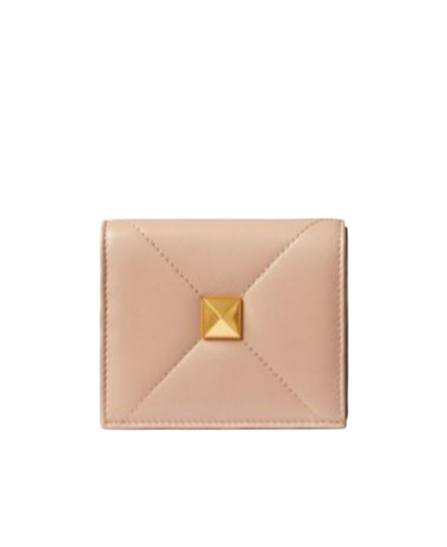 Valentino Small Roman Stud Wallet In Nude