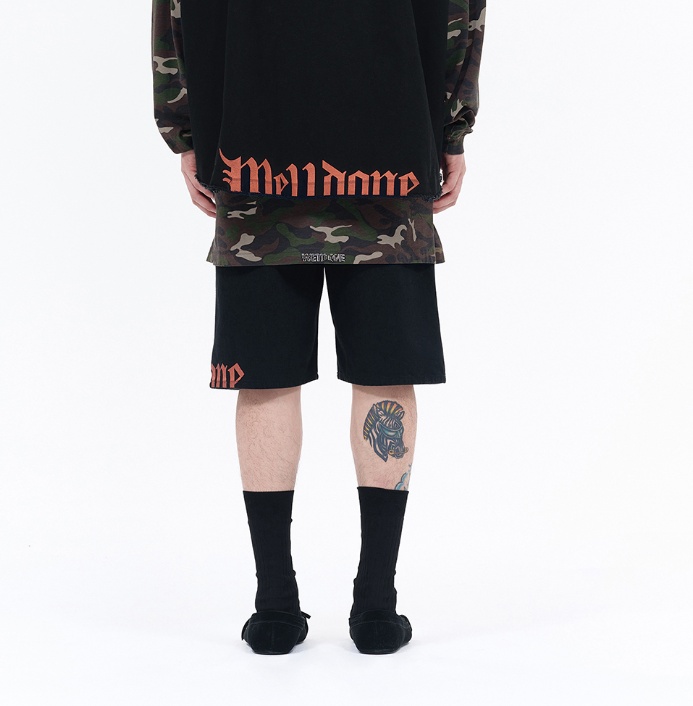 We11 Done Logo-print Bermuda Shorts In Black