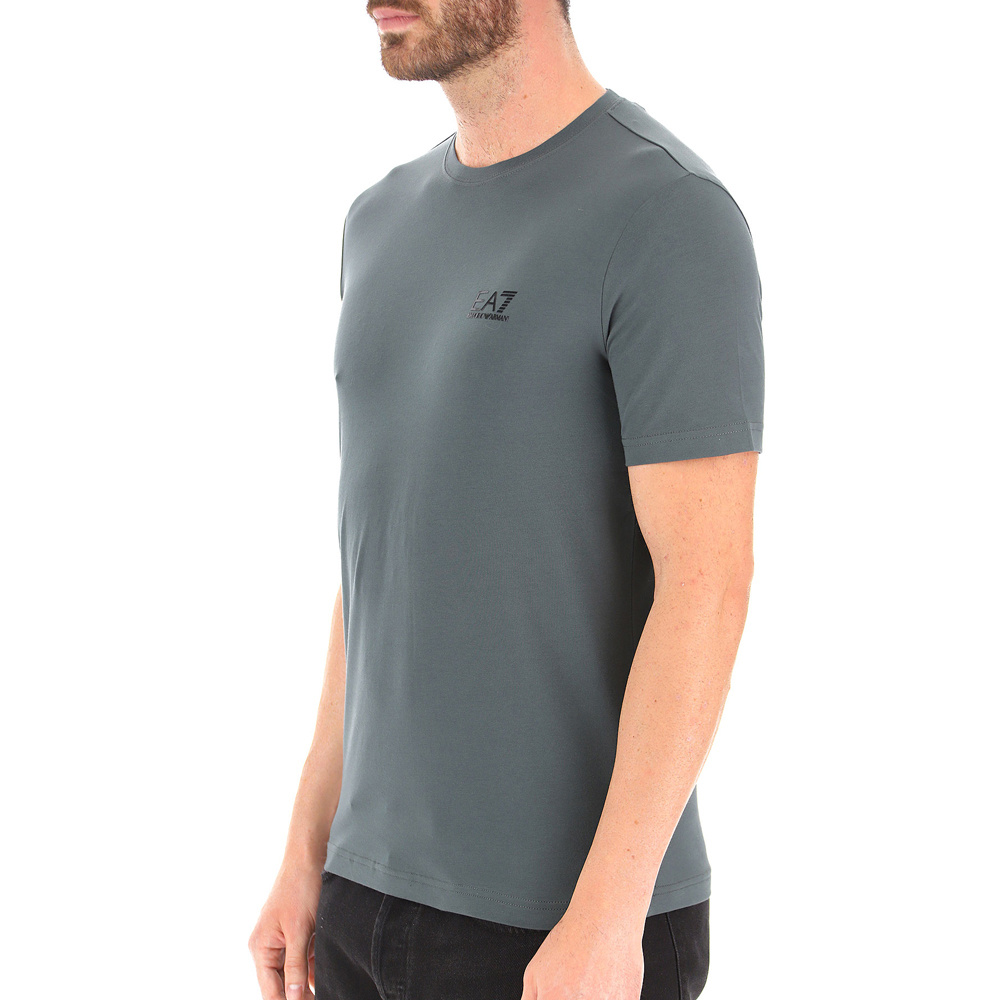Ea7 T-shirt With Round Neck And Short Sleeves In Green