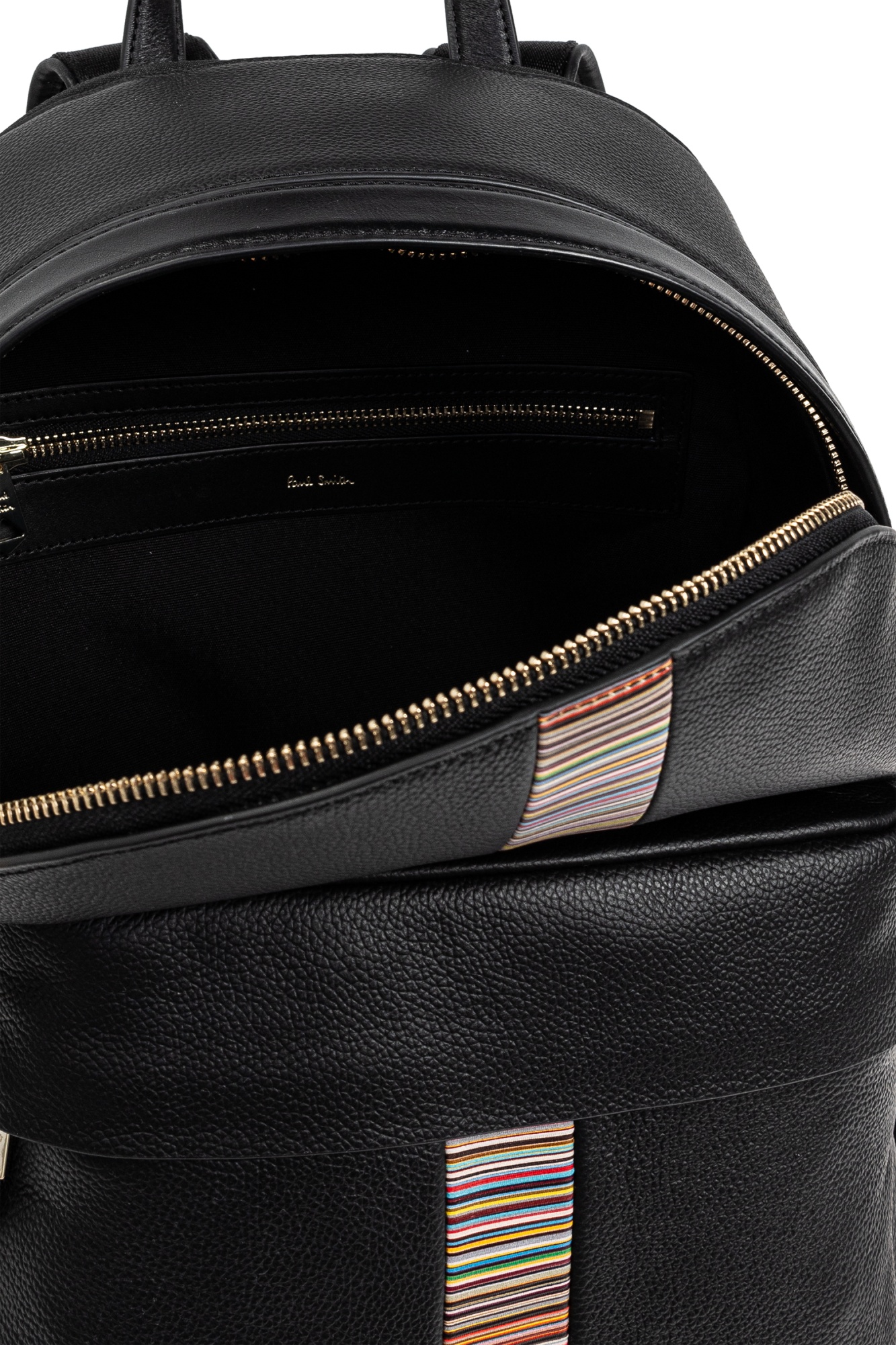 Paul Smith Backpack Striped Detail Adjustable Straps In Black