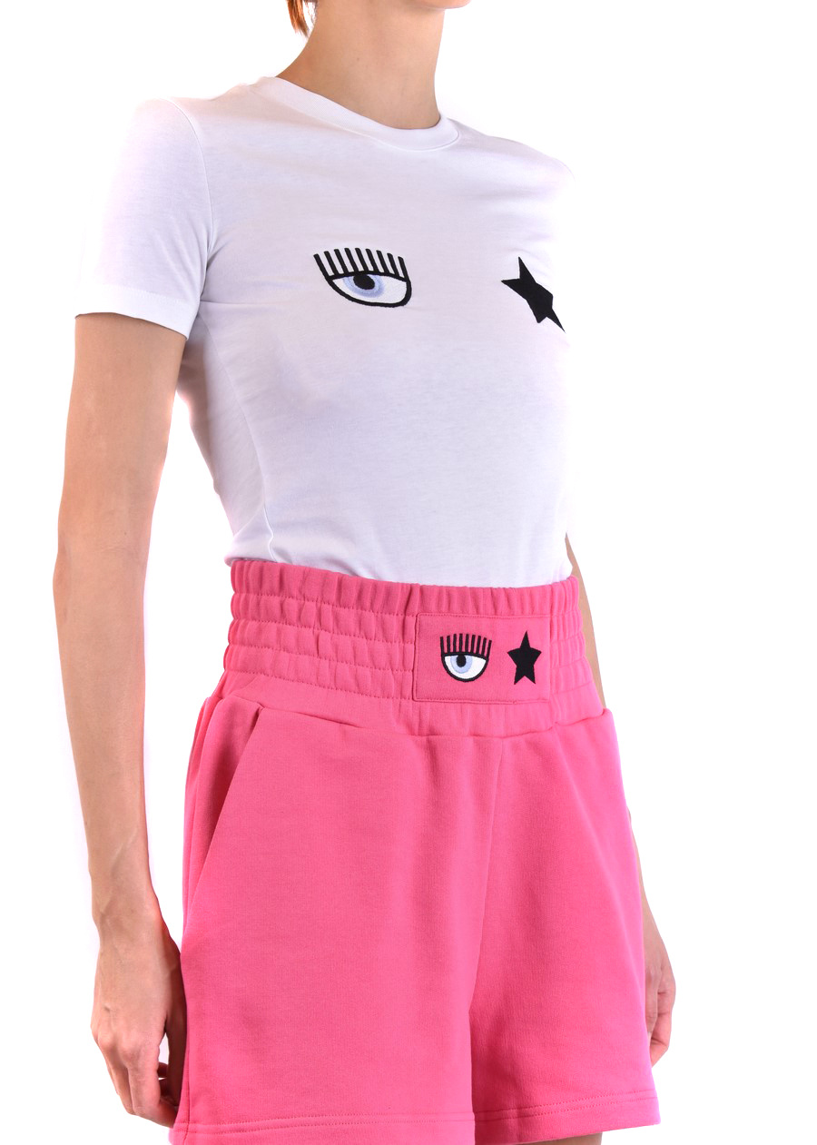 Chiara Ferragni Emboidered-motif Short-sleeve T-shirt In White