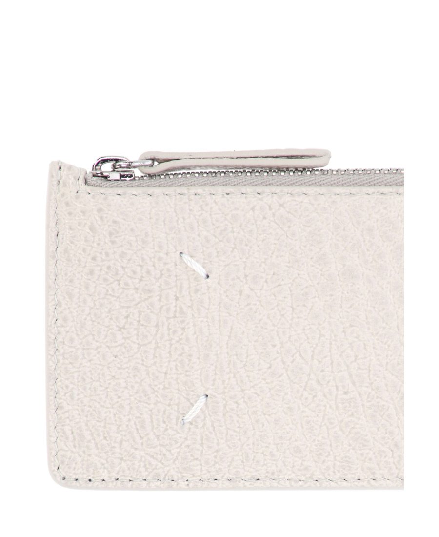 Maison Margiela Four-stitch Logo Zip-up Wallet In White