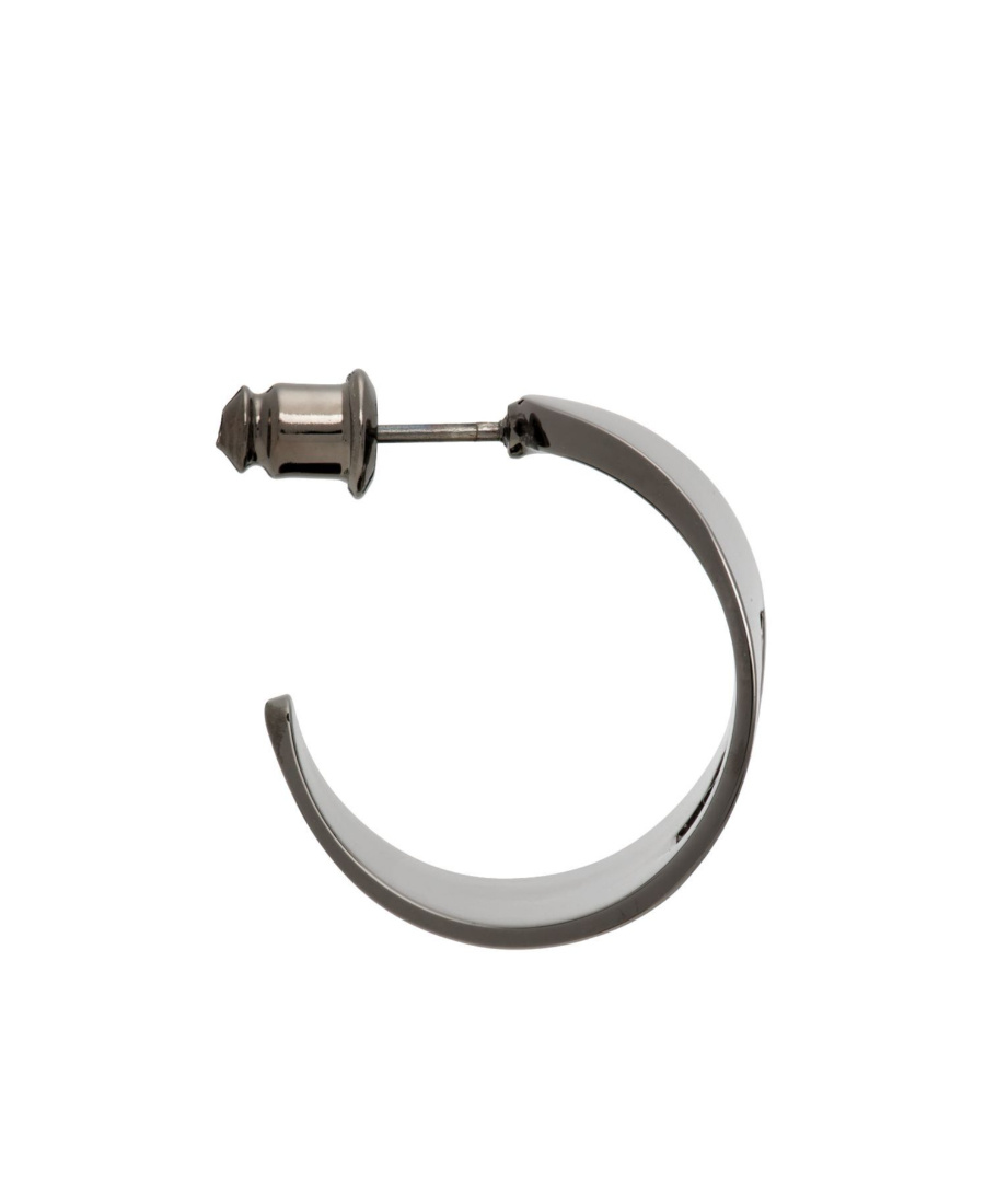 We11 Done Gunmetal Logo Motif Earrings In Gray