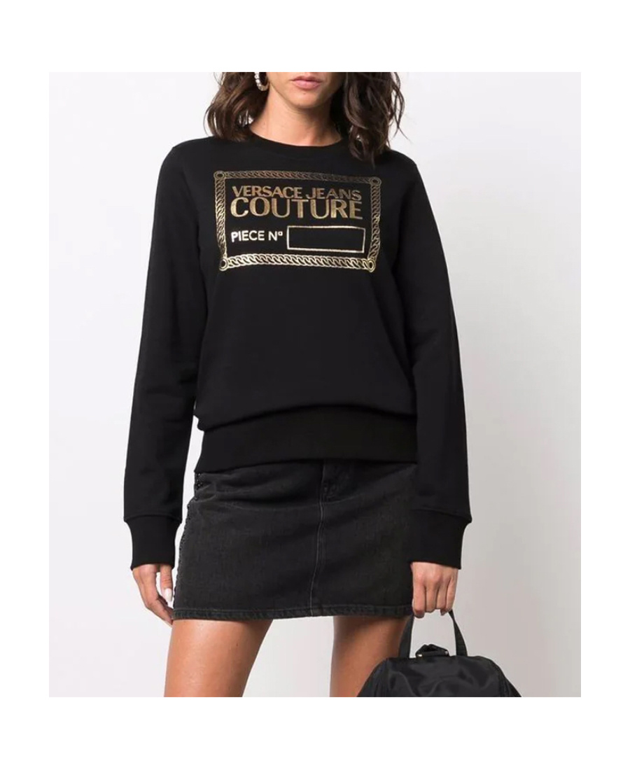 Versace Jeans Foiled Logo Sweatshirt In Black