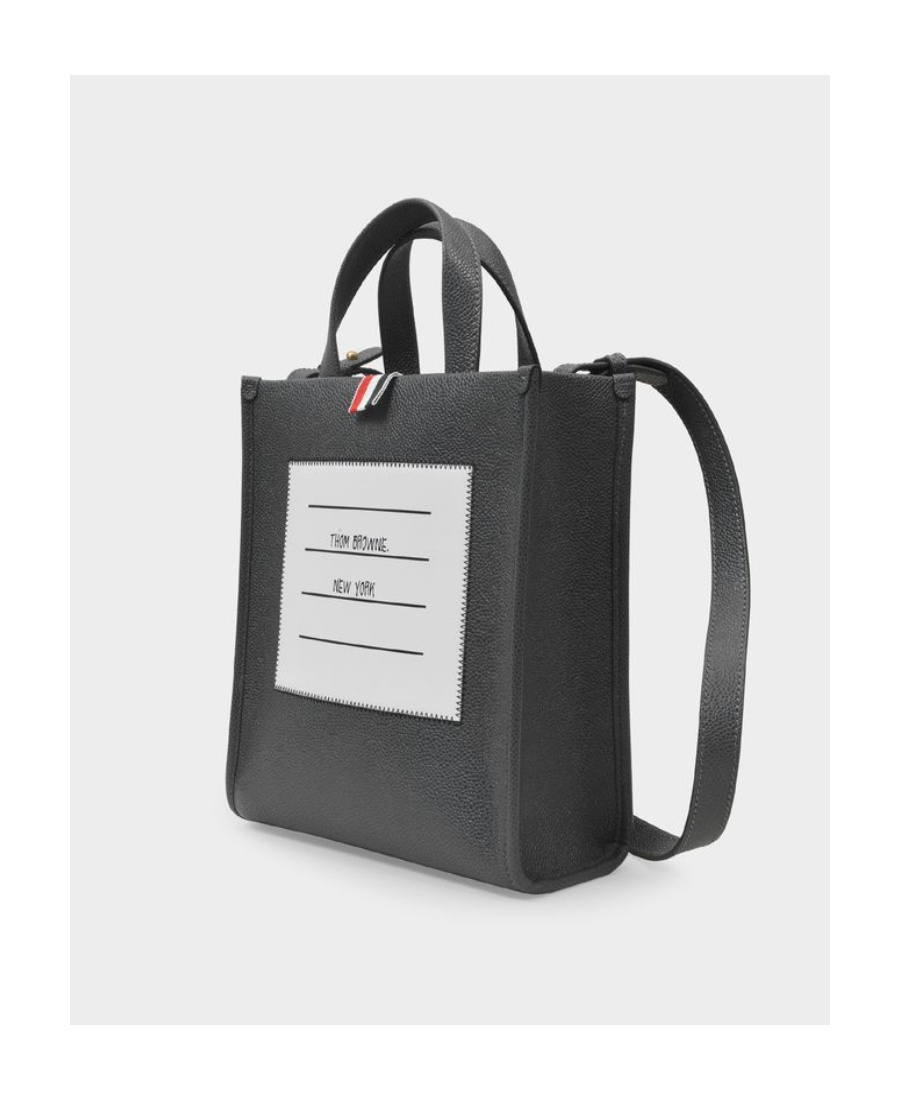 Thom Browne Logo-patch Tote Bag In Black