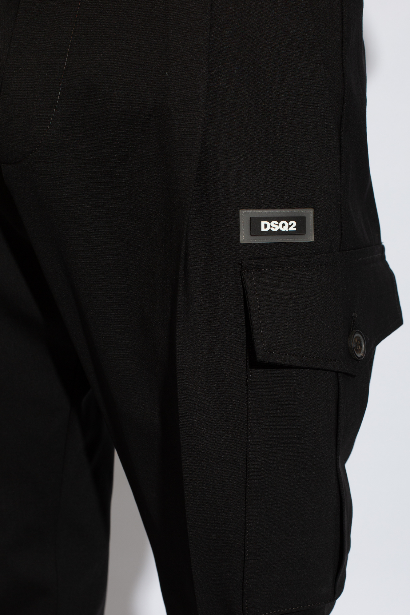 Shop Dsquared2 Utility One Pleat Tapered Trousers In Black