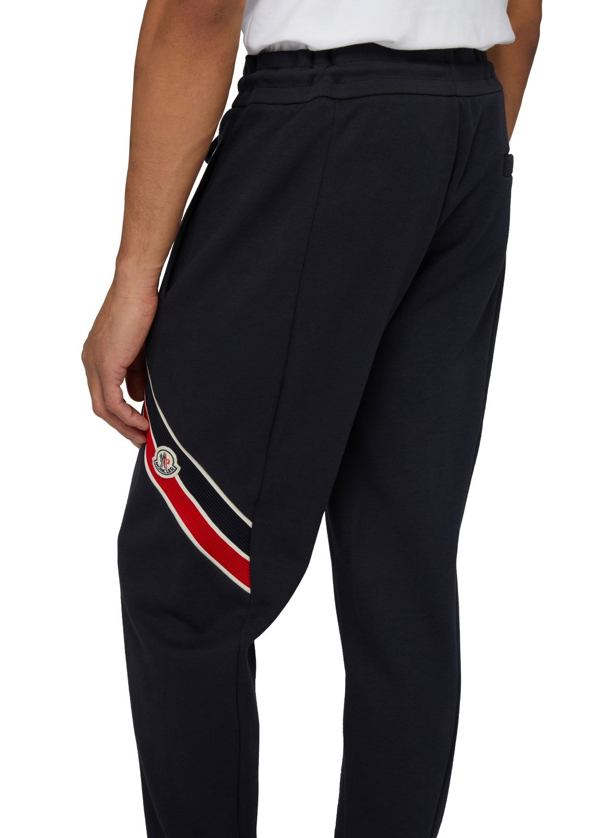 Moncler Side Logo Patch Jogging Trousers In Black