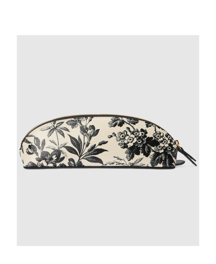 Gucci Wax Leaf Printed Pencil Case In Neutral