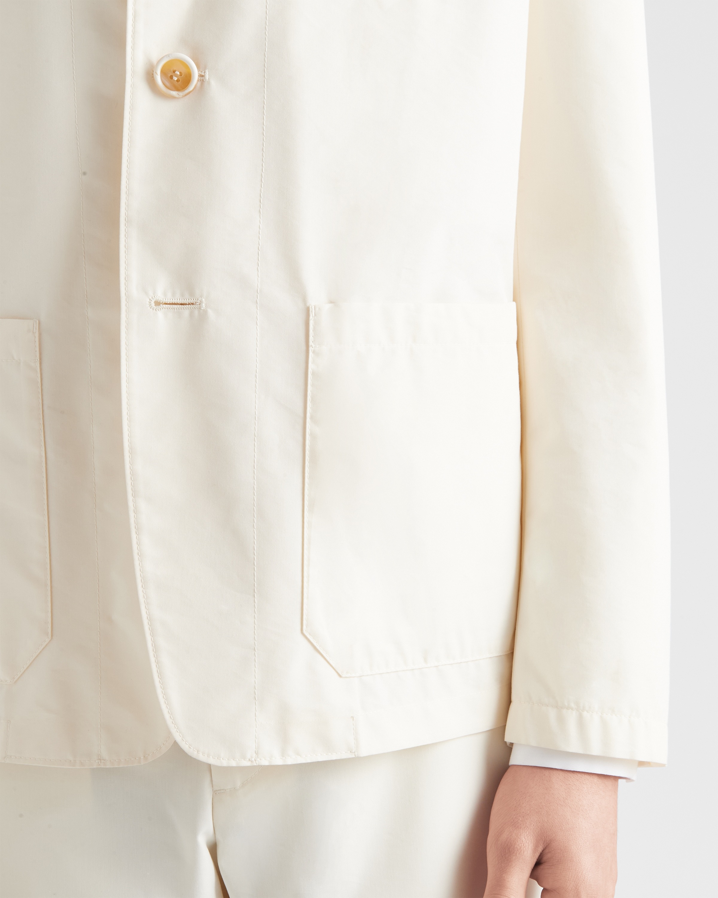 Prada Single-breasted Cotton Coat In Nude
