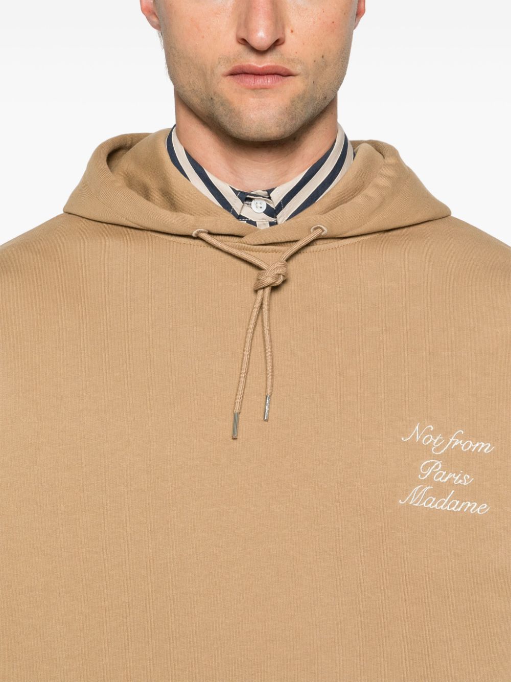 Drôle De Monsieur Le Hoodie Slogan Calligraphy Hoodie In Nude