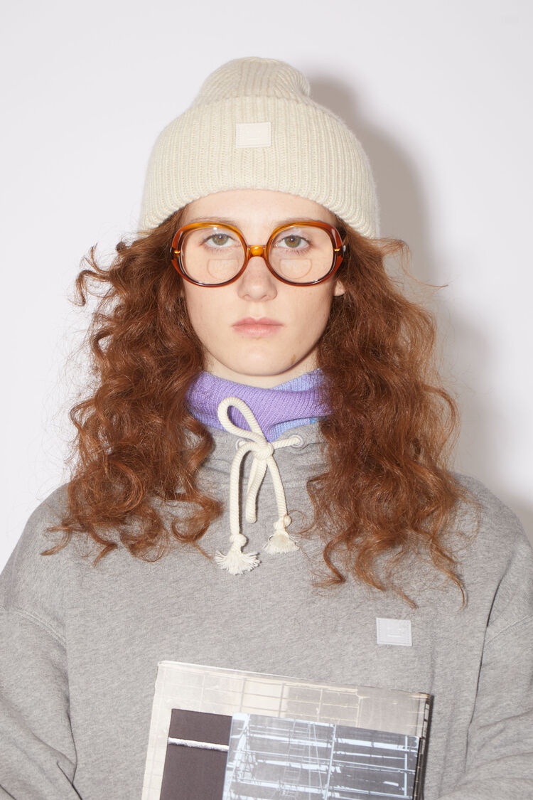 ACNE STUDIOS LOGO MOTIF RIB-KNIT BEANIE 