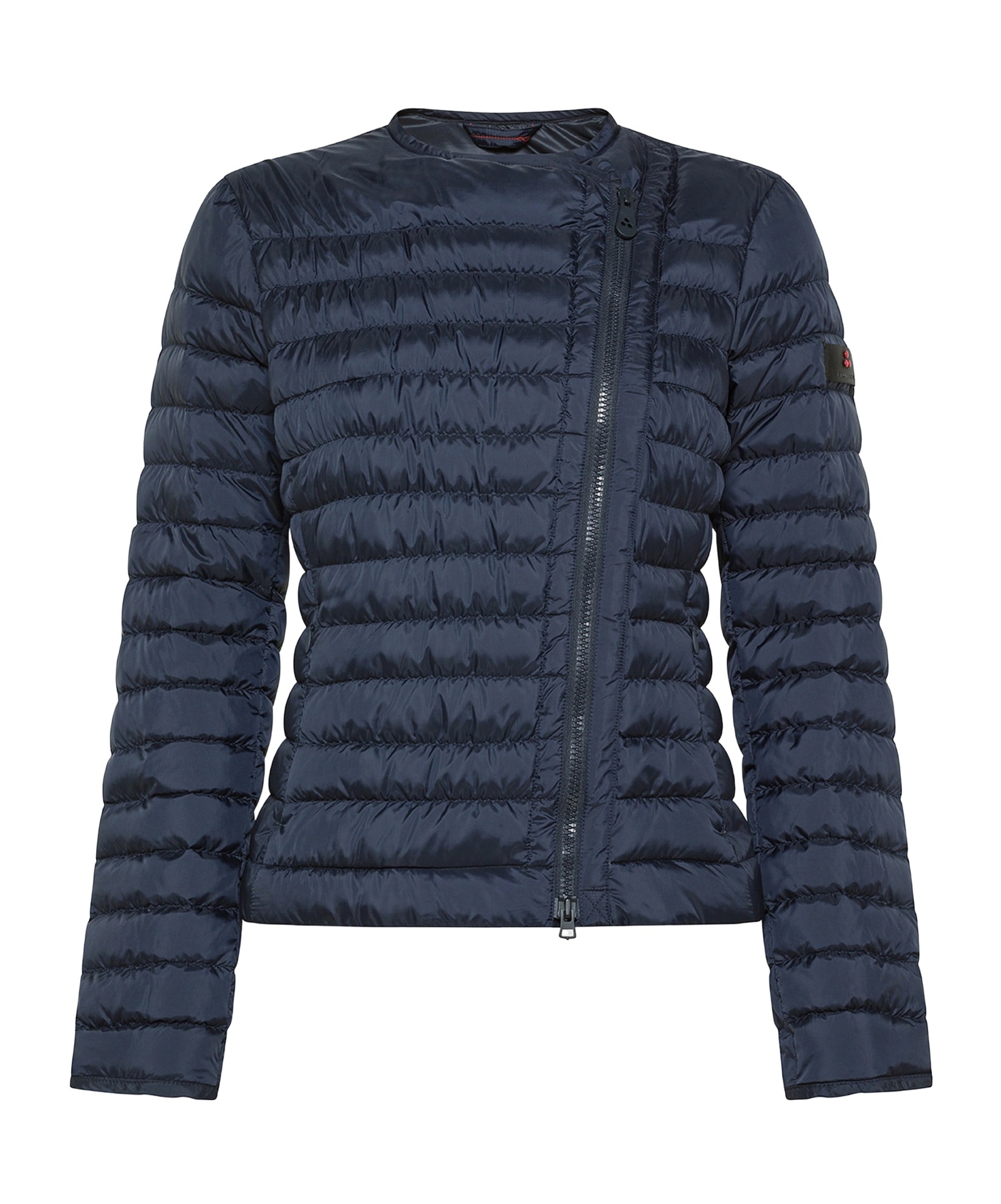 Peuterey Dalsi Down Jacket With Oblique Zip In Graphite Blue