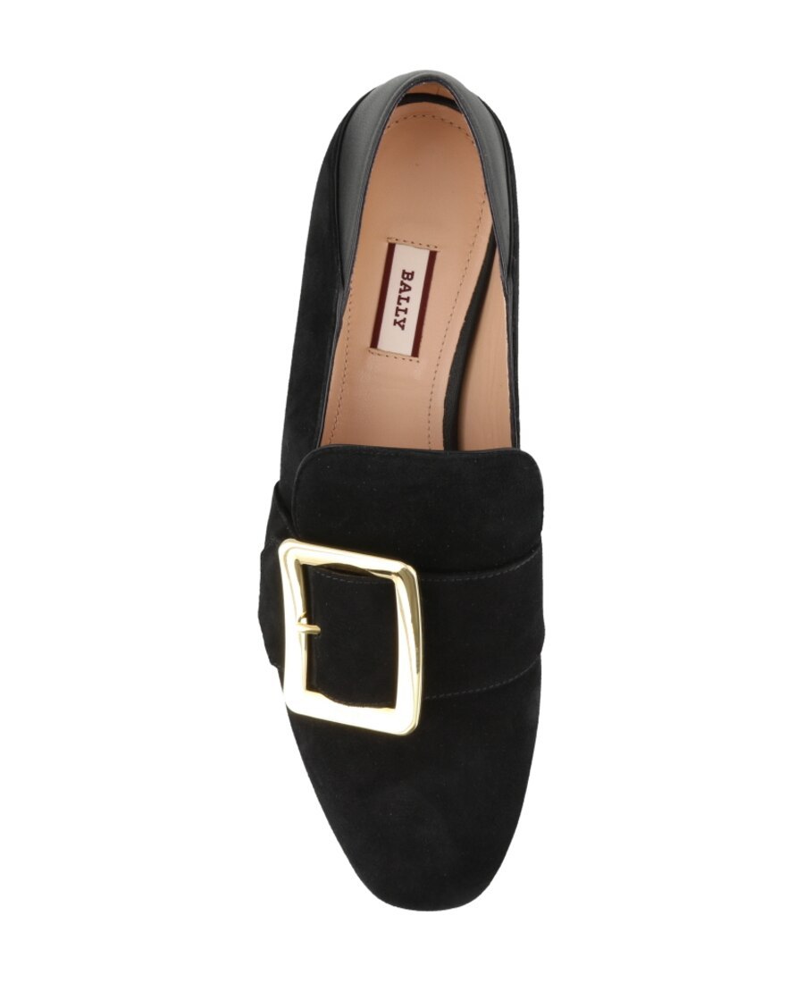 Bally Buckle Leather Loafers Round Toe In Black