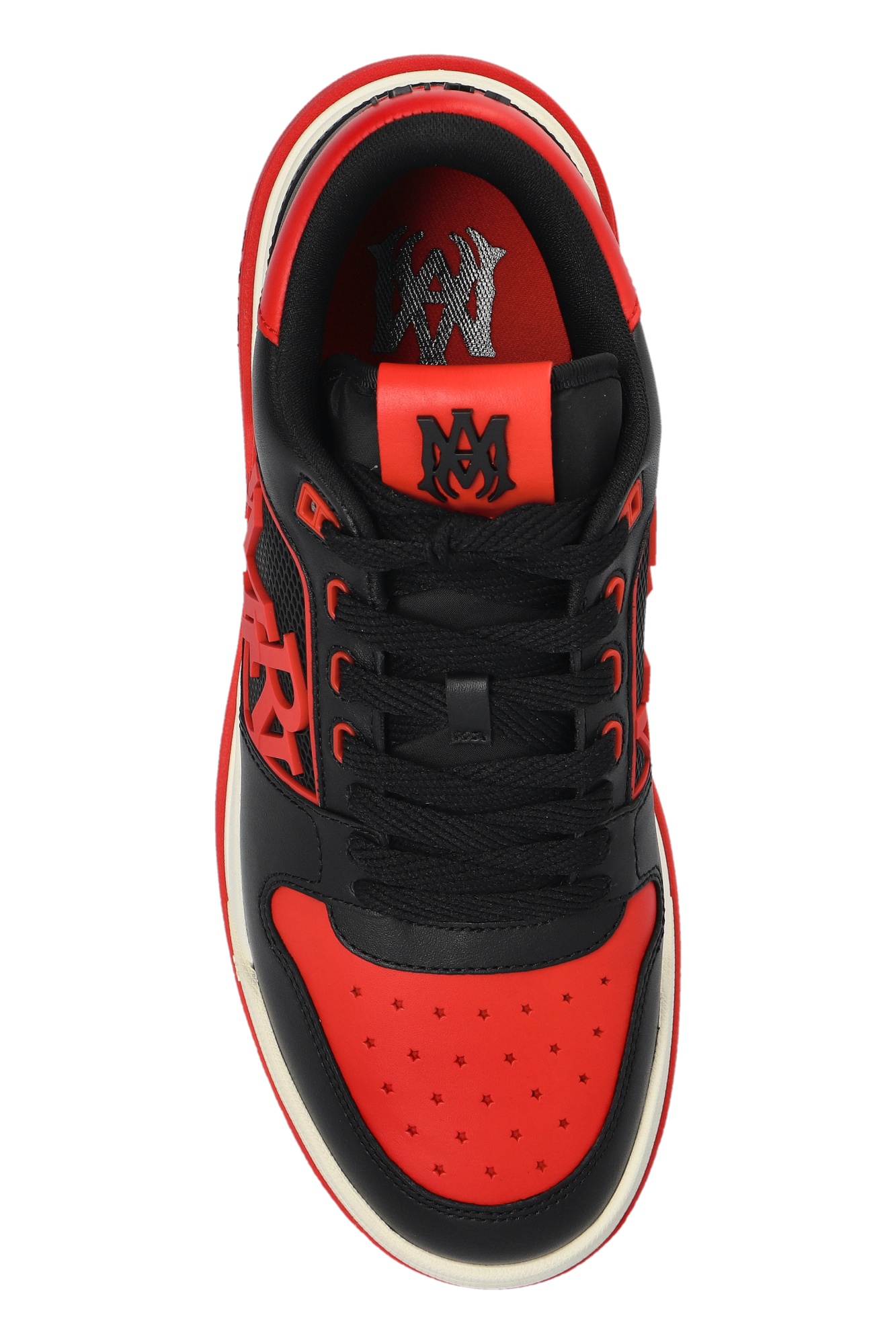 Amiri Low Top Sneakers With Round Toe And Perforated Patch In Black