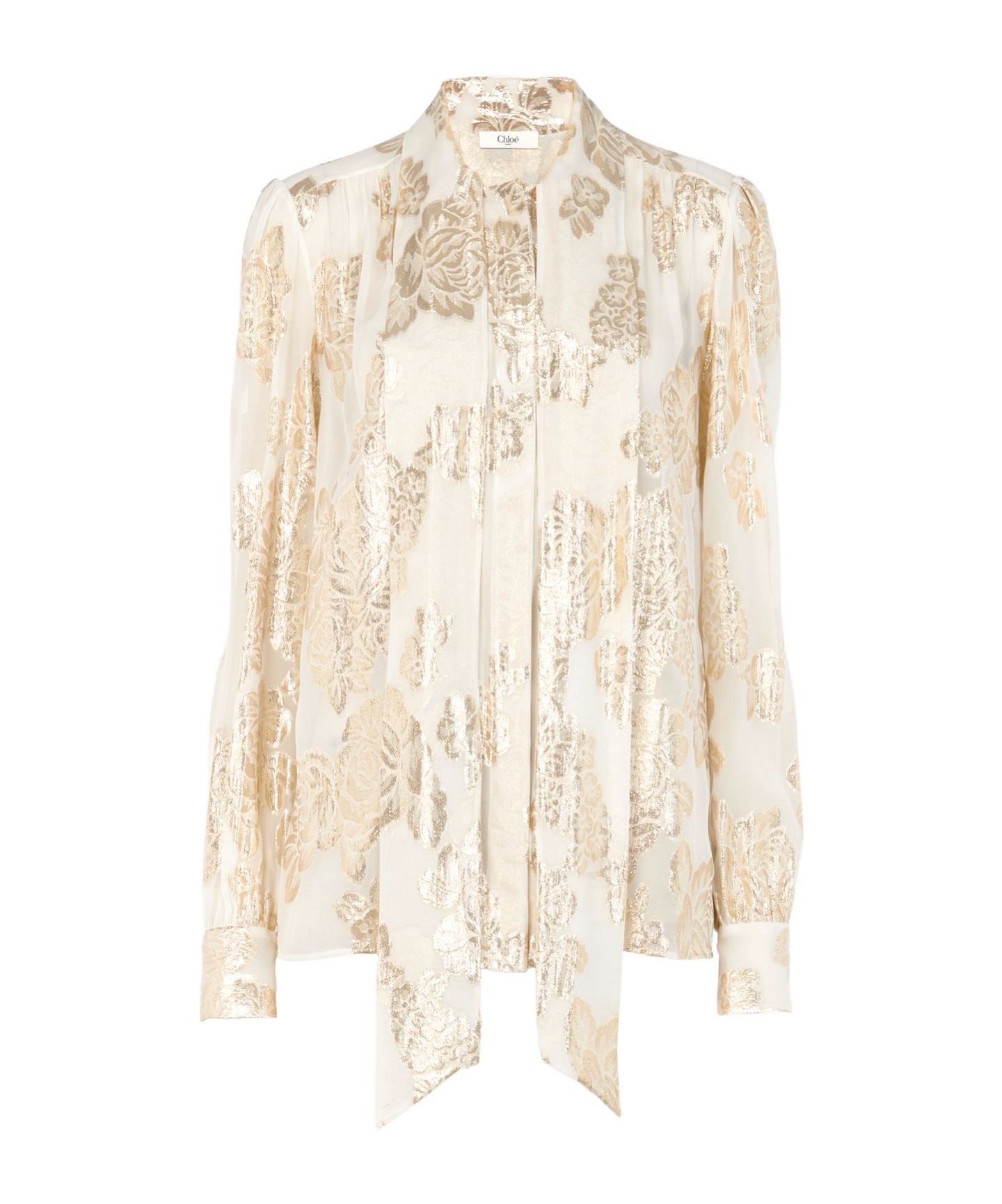 Shop Chloé Ht02 Gathered Blouse In White