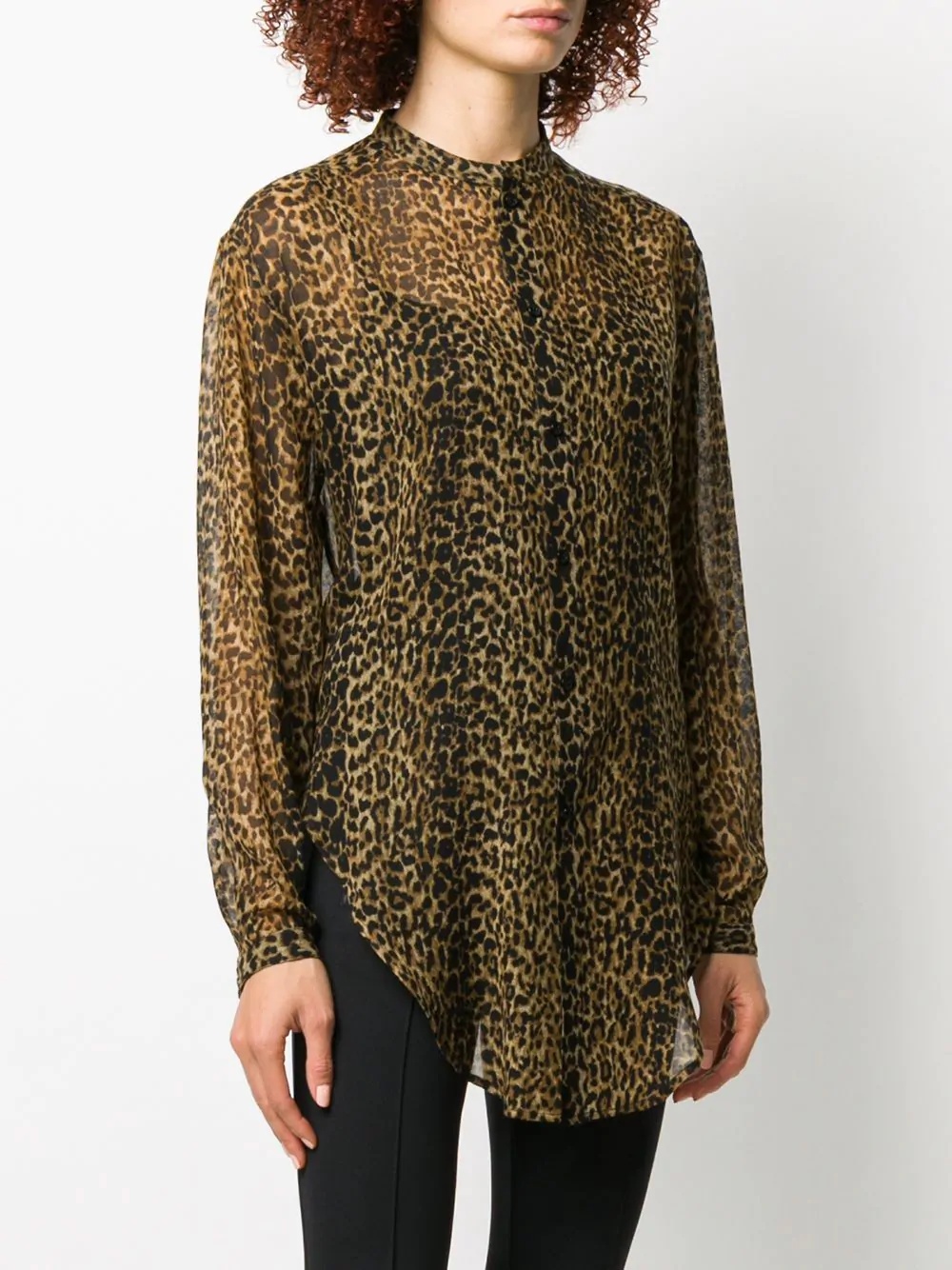 Saint Laurent Oversize Fit Shirt In Brown