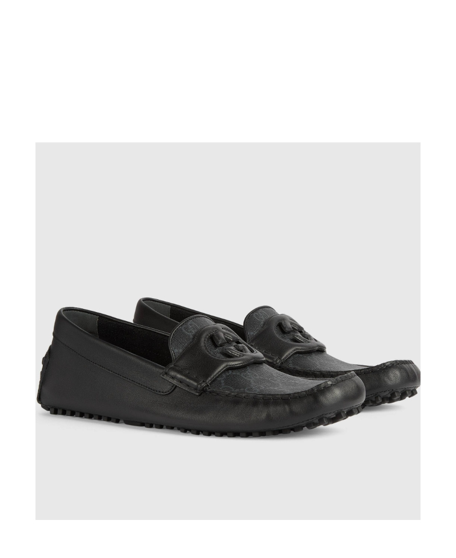 Gucci Square-toe Leather Loafers In Black