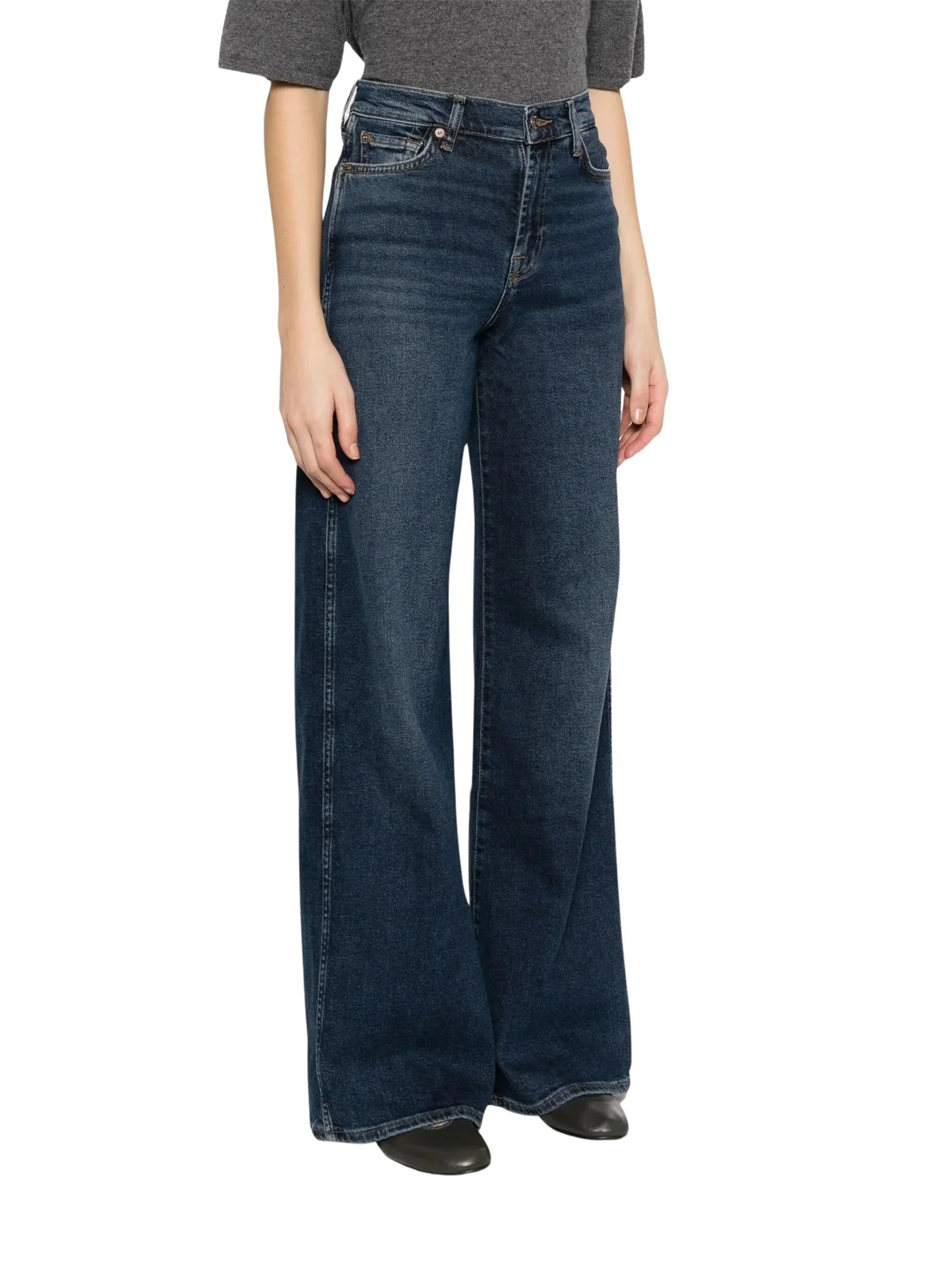 7 For All Mankind Wide-leg High-waist Denim Jeans In Blue
