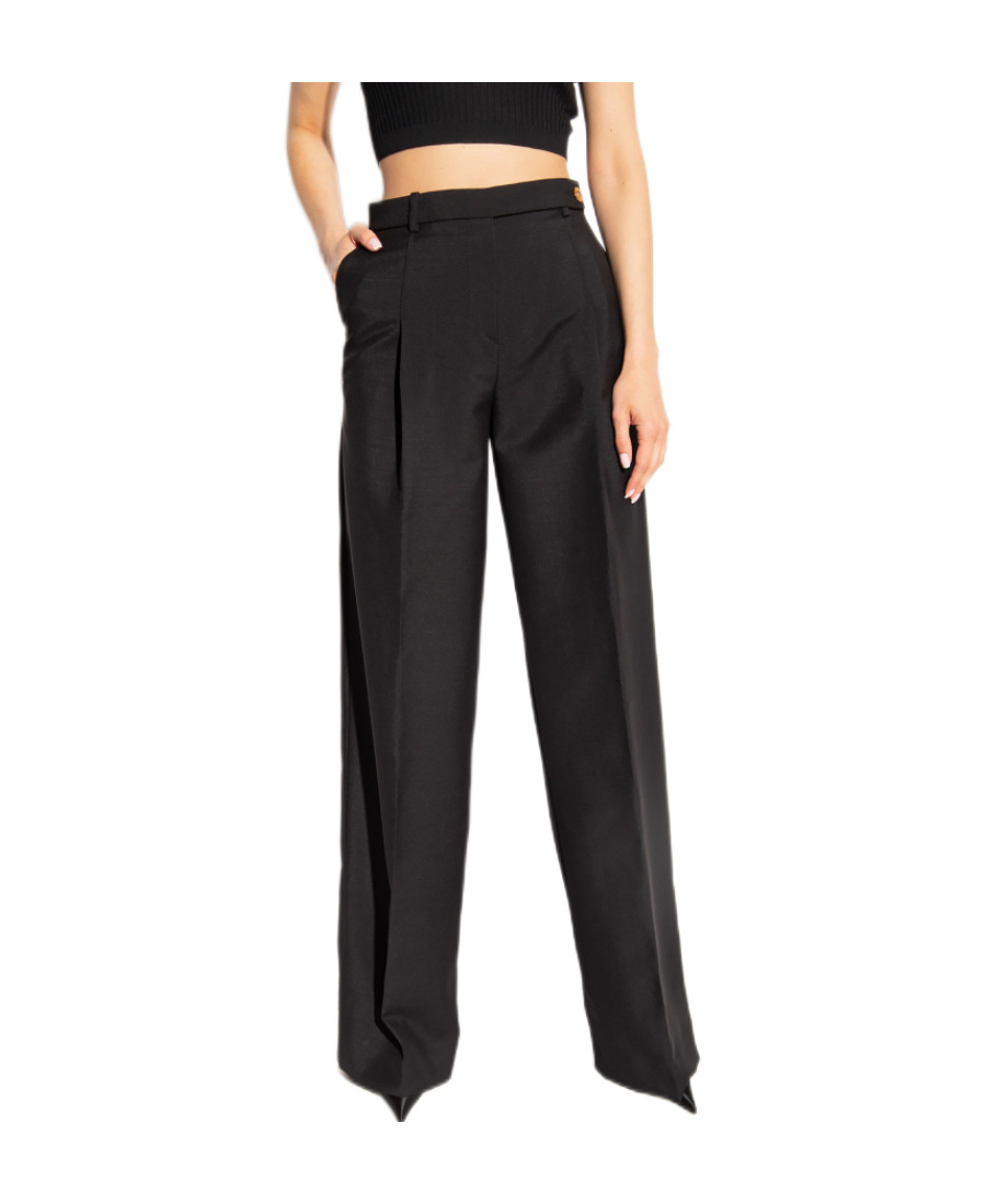 Versace Tailored Wide-leg Trousers In Black