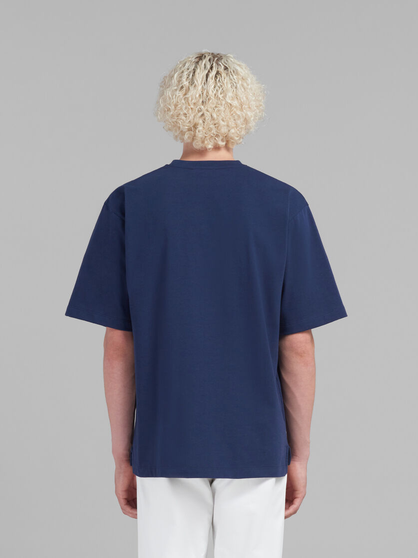 Marni Logo-patch Cotton T-shirt In Blue