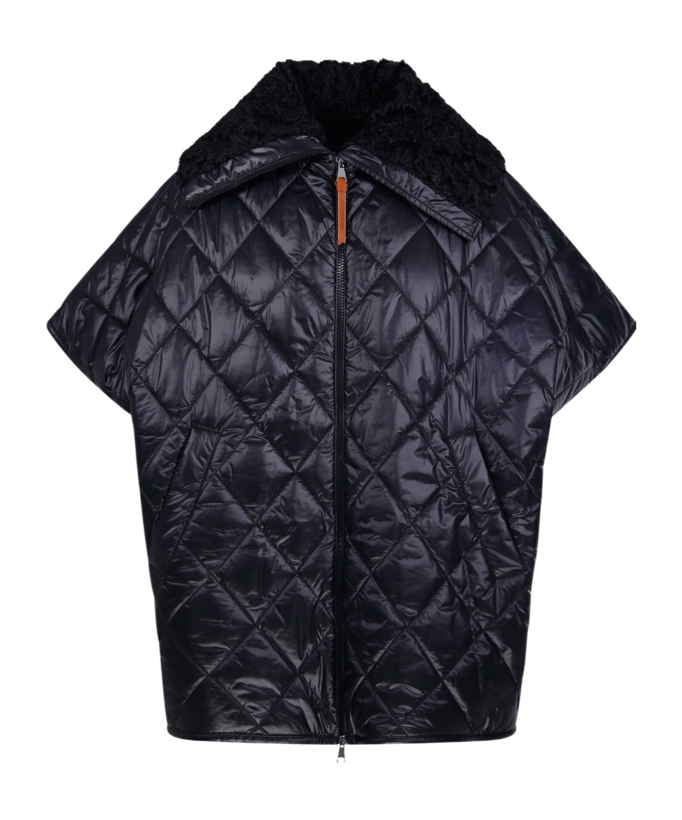 Moncler Quilted Cape In Black