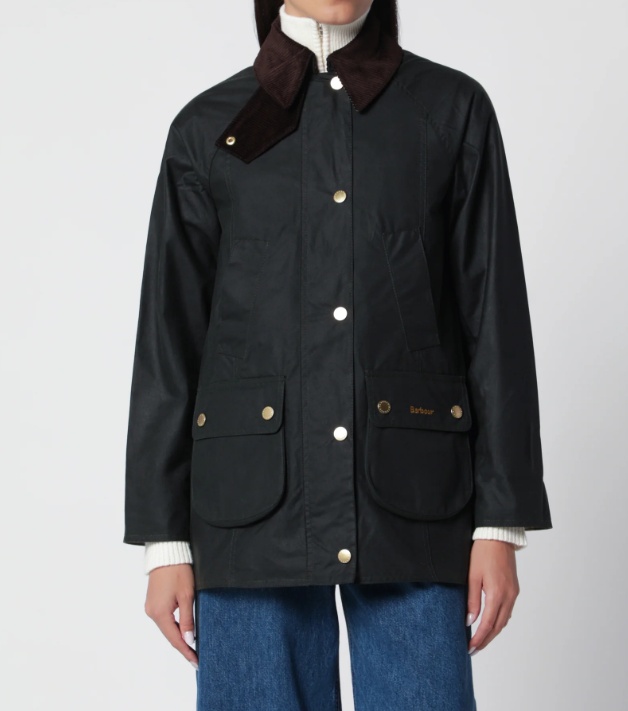 Barbour Waxed Cotton Jacket In Black