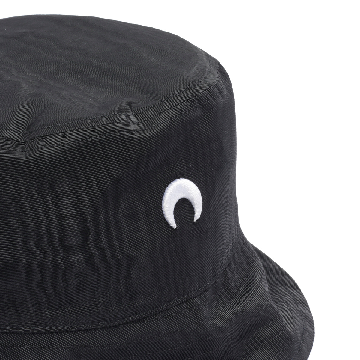 Marine Serre Logo Embroidery Bucket Hat In Black