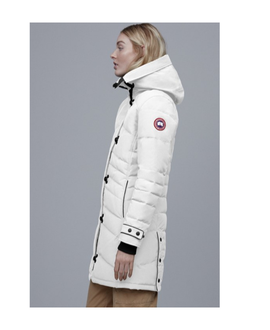 Canada Goose Logo Patch Down Jacket In White