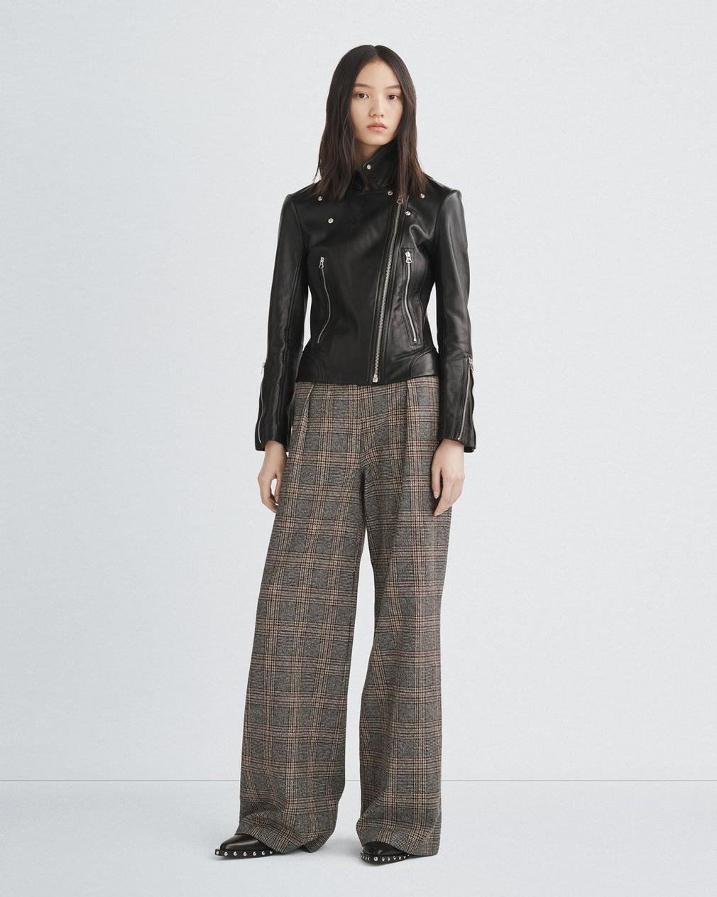 Rag & Bone Bennet Plaid Wide-leg Trousers In Gray