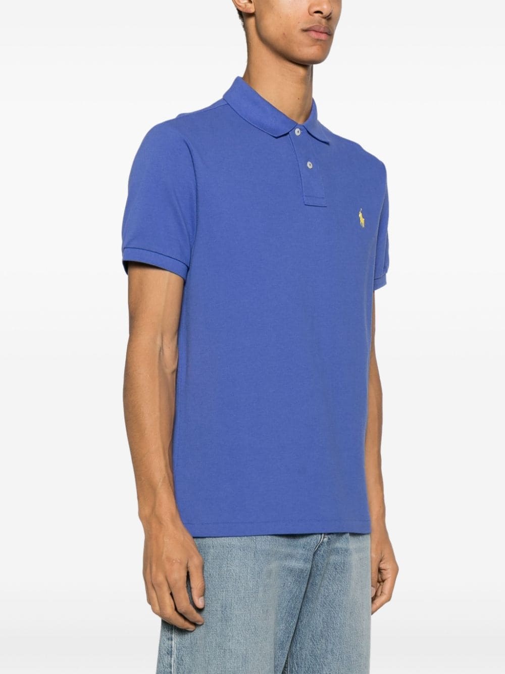 Polo Ralph Lauren Short Sleeve Cotton Polo Shirt In Blue