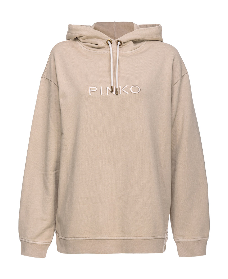 Pinko Sweatshirt With Embroidered Logo In Nude