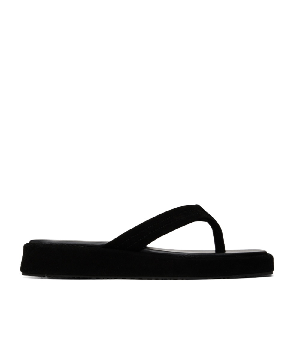 Le 17 Septembre Square Head Slippers In Black