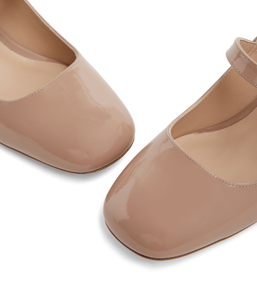 Stuart Weitzman Patent Leather Stuart Mj Pumps 60 In Nude