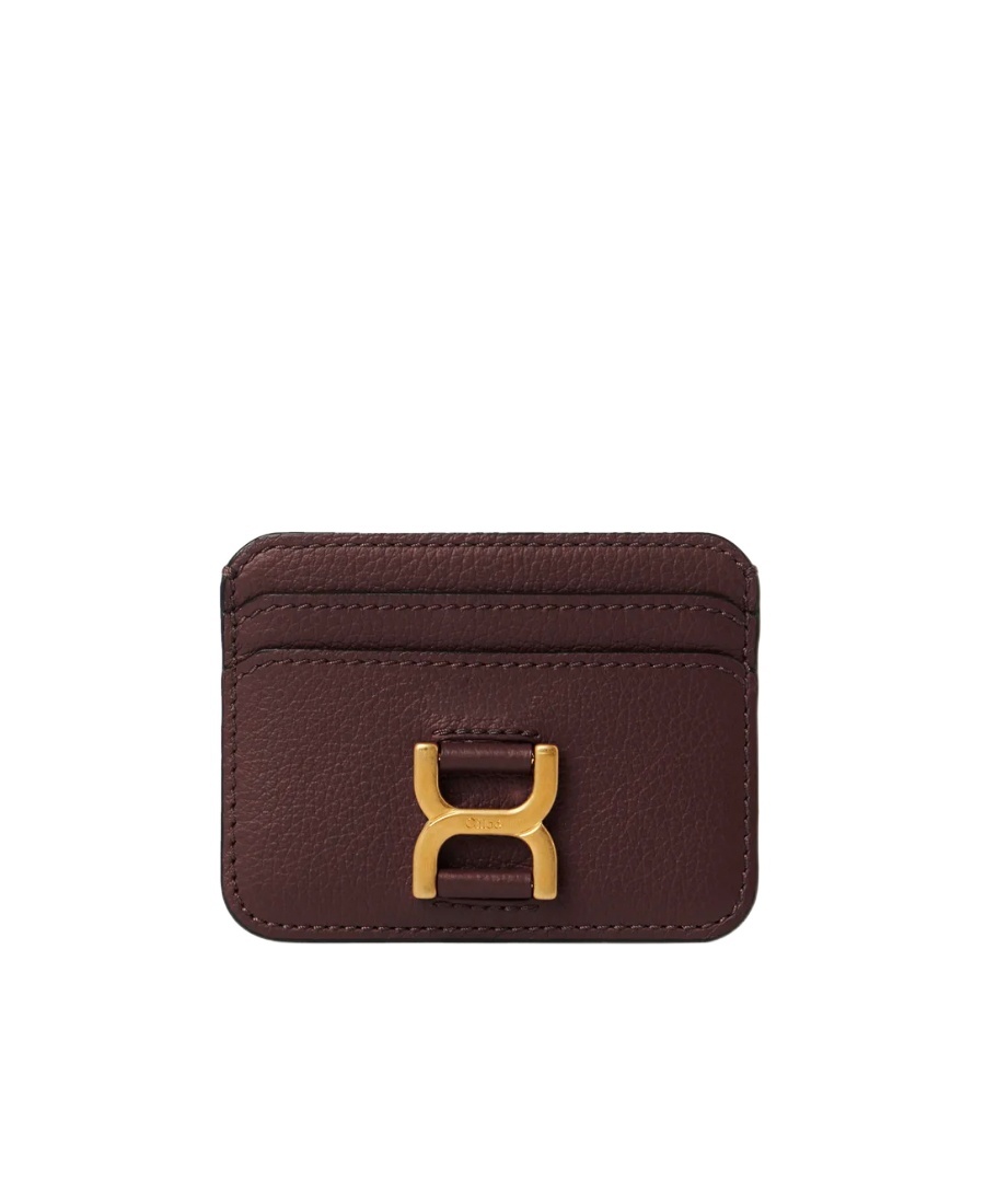 Shop Chloé Logo-plaque Leather Cardholder In Red