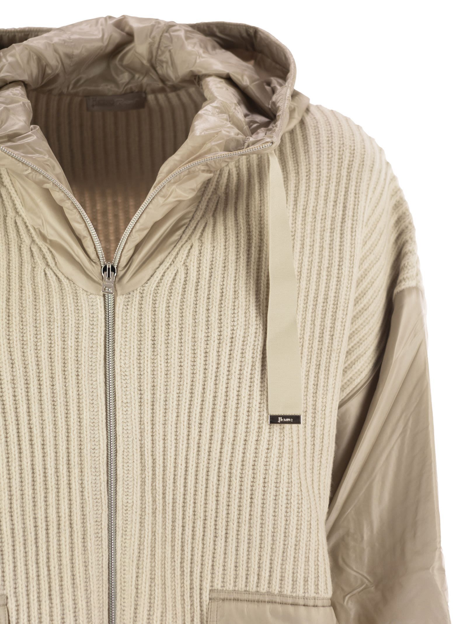 Herno Resort Jacket In Wool And Ultralight Nylon In Brown