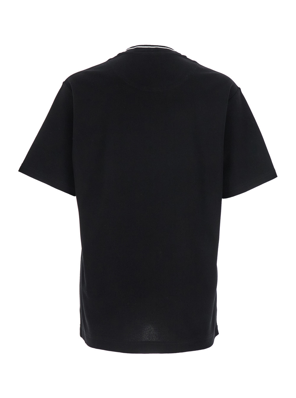 Dolce & Gabbana Black Crewneck T-shirt With Logo Embroidery On The Front