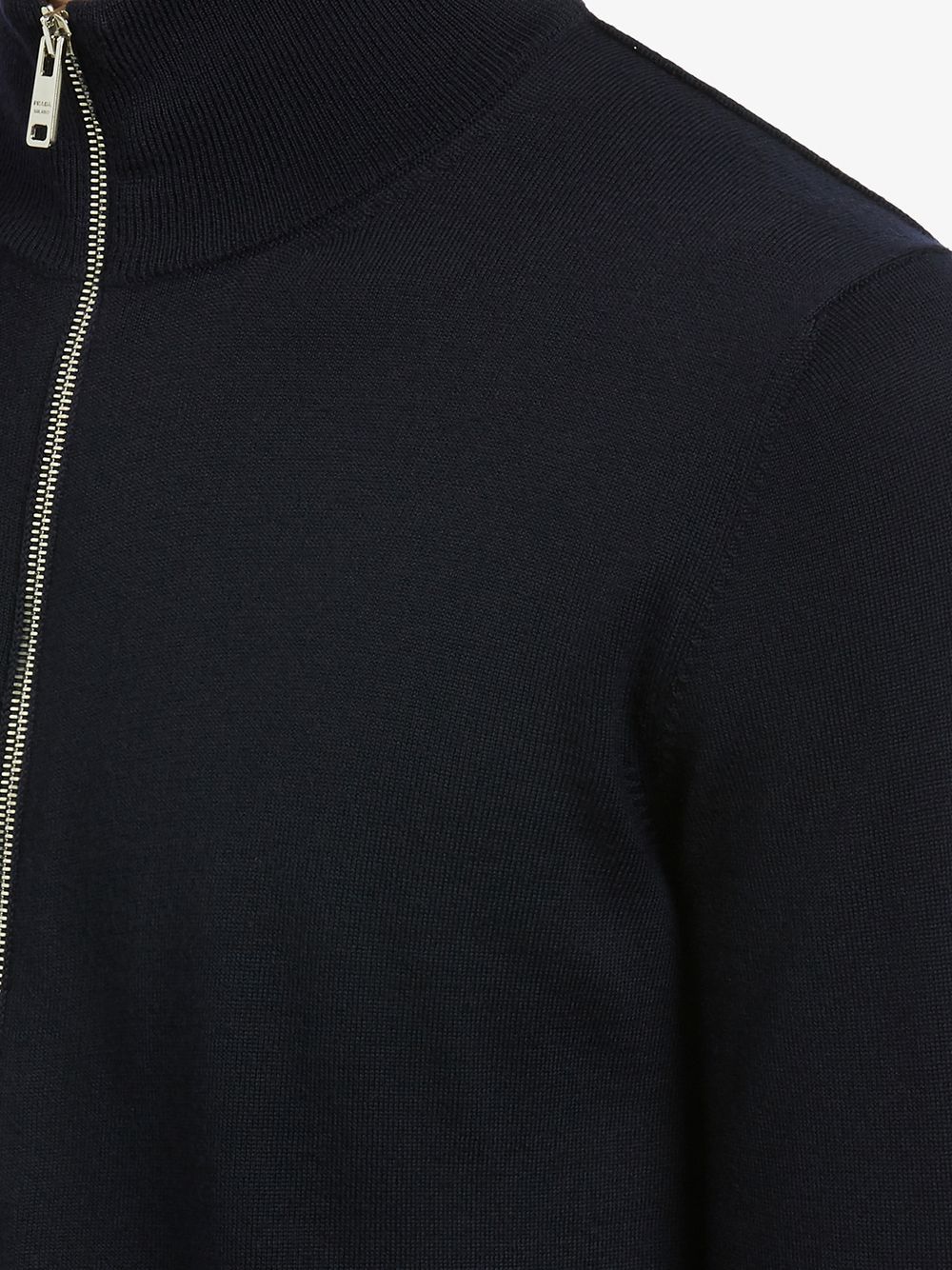 Prada High Neck Zip Front Cardigan In Blue