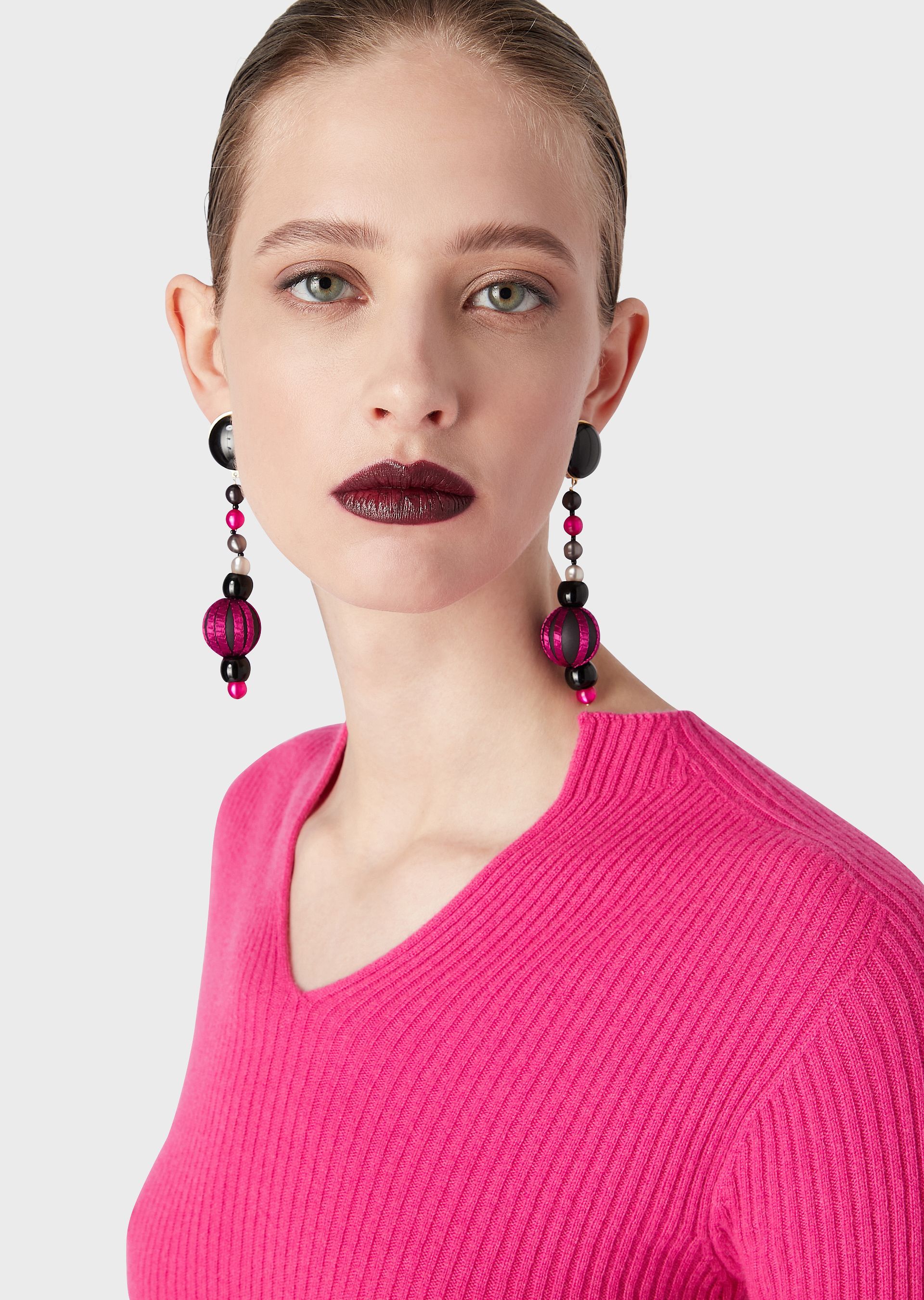 Giorgio Armani Rib Cashmere Sweater In Pink