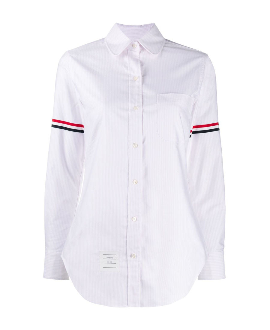 Thom Browne Grosgrain Armband Oxford Shirt In Pink