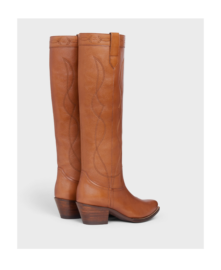 Celine Western Style Boots In Brown