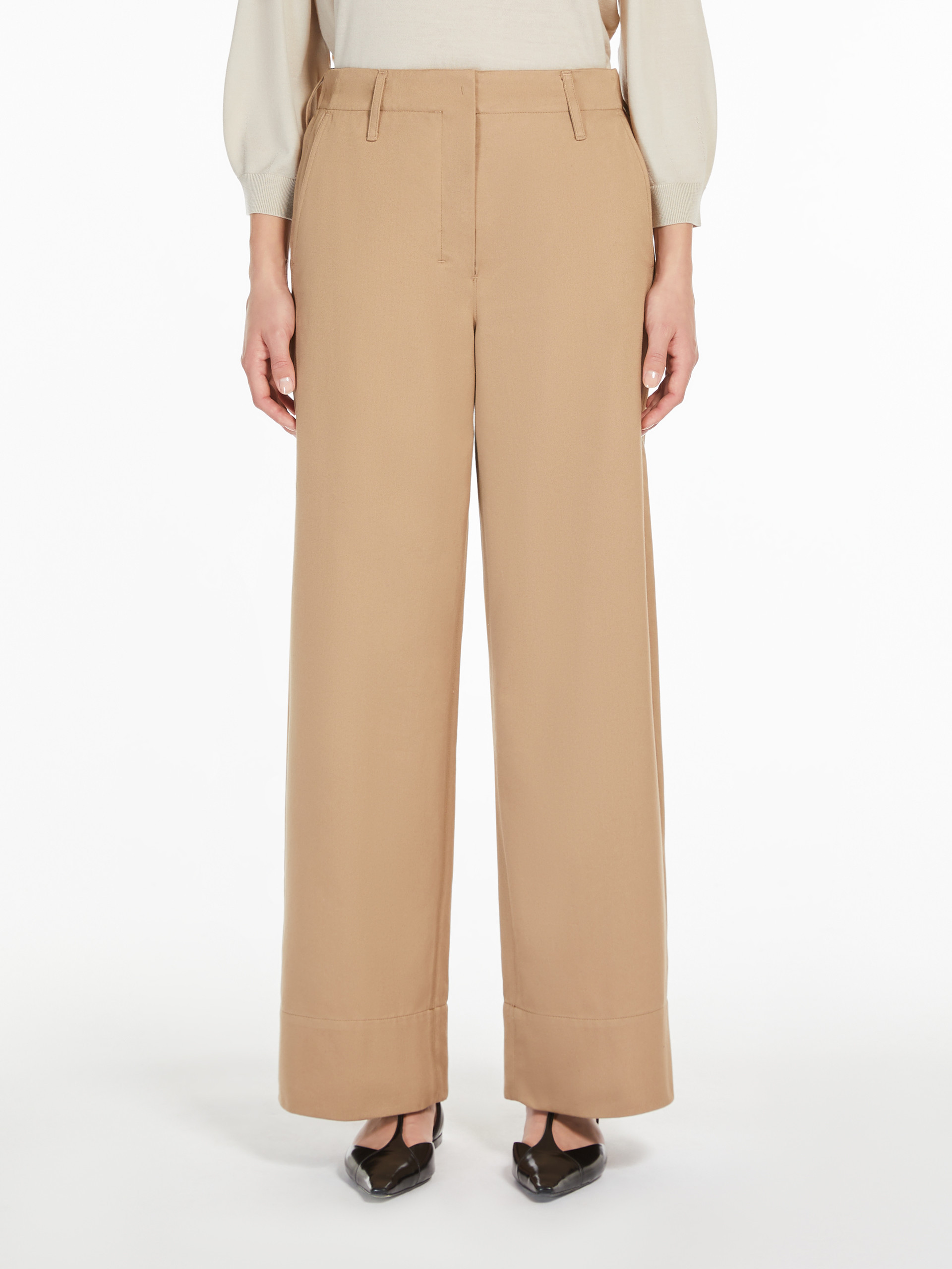 Max Mara Belt-loop Casual Pants In Nude