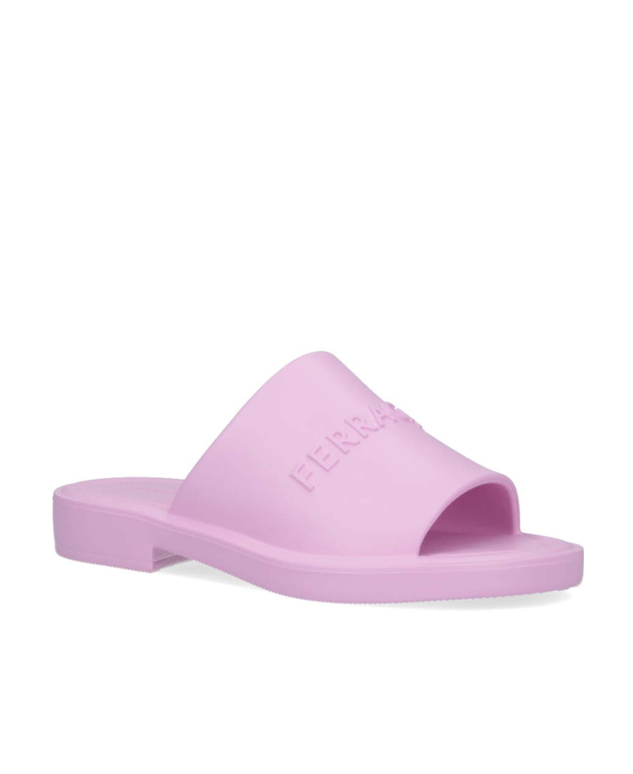 Ferragamo Chunky Sole Logo Slide Sandals In Pink