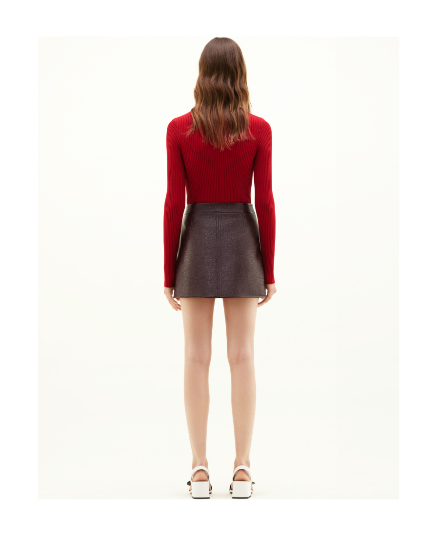 Shop Courrèges Logo-patch Vinyl Skirt In Black