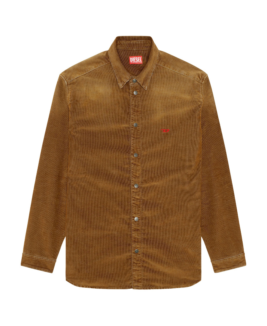 Diesel D-simply Corduroy Shirt In Brown