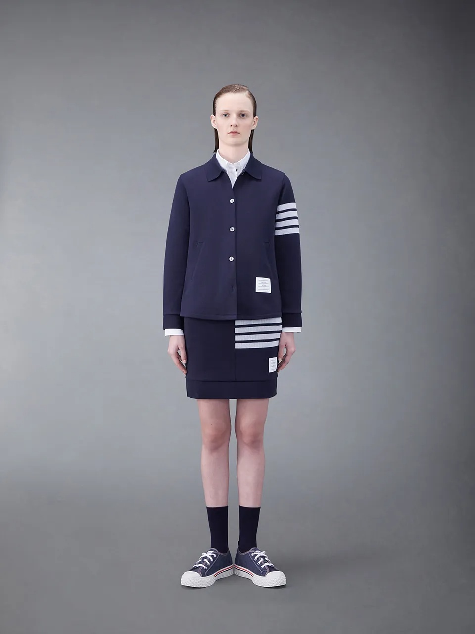 Thom Browne 4-bar Stripes Drawstring Skirt In Black