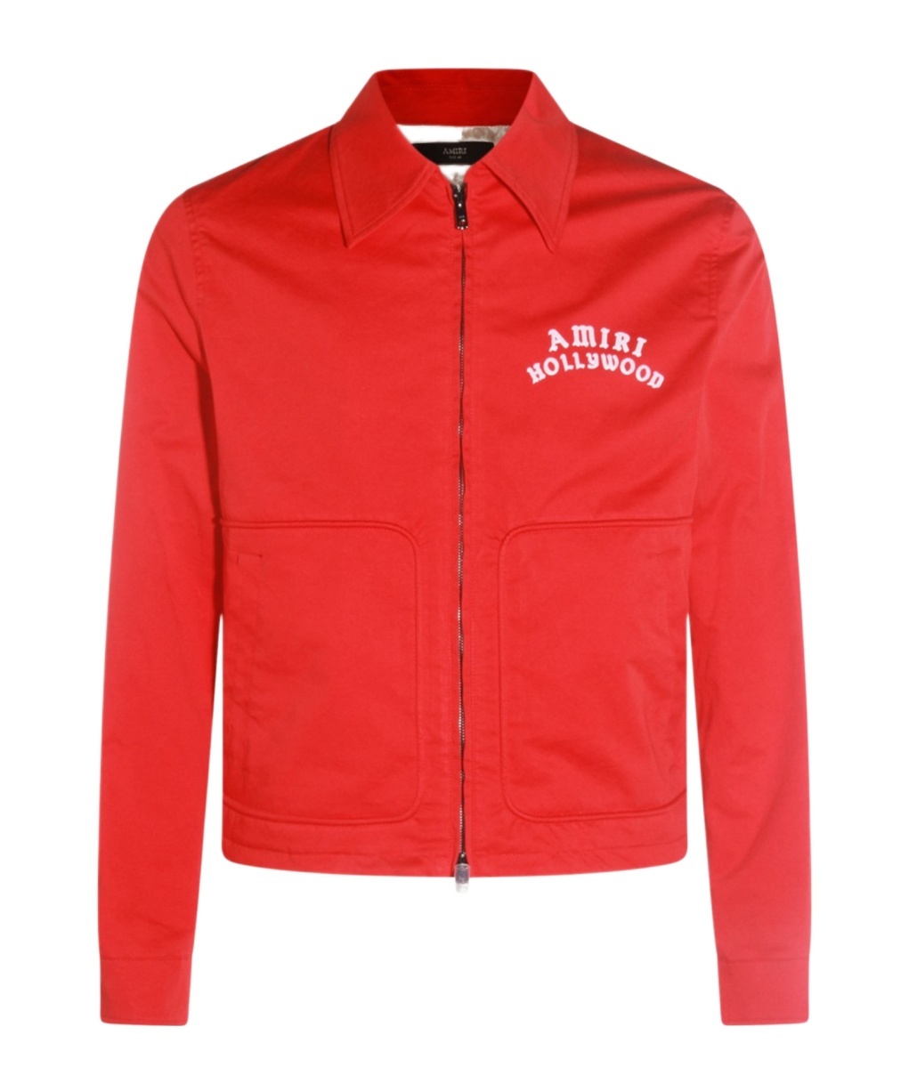 Amiri Jacket Pointed Collar Long Sleeves In Red